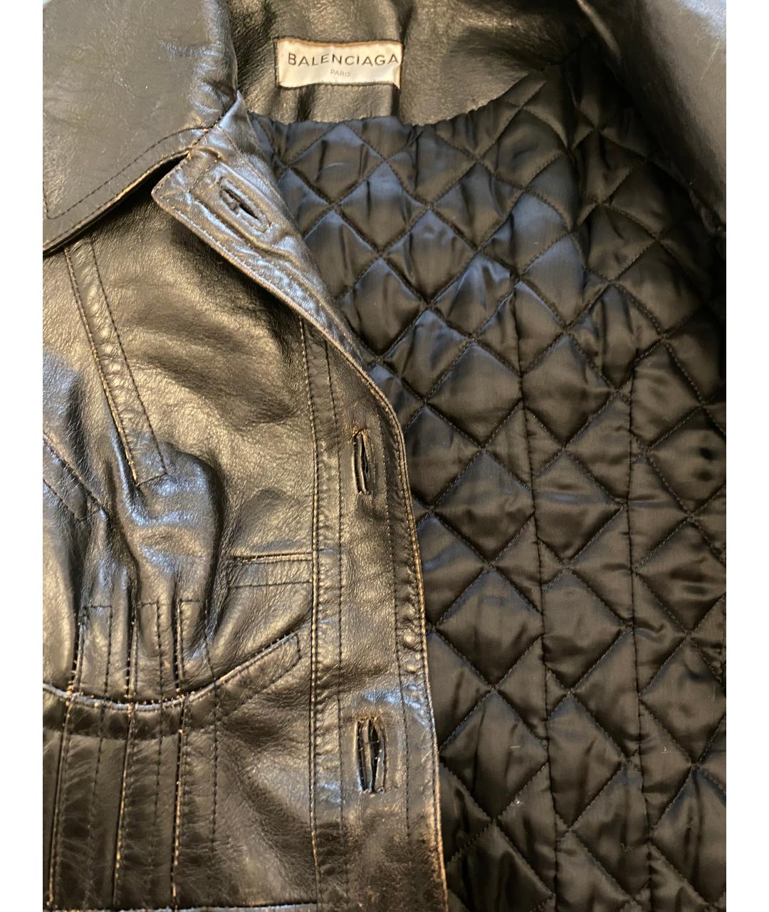 BALENCIAGA Черная кожаная куртка, фото 3