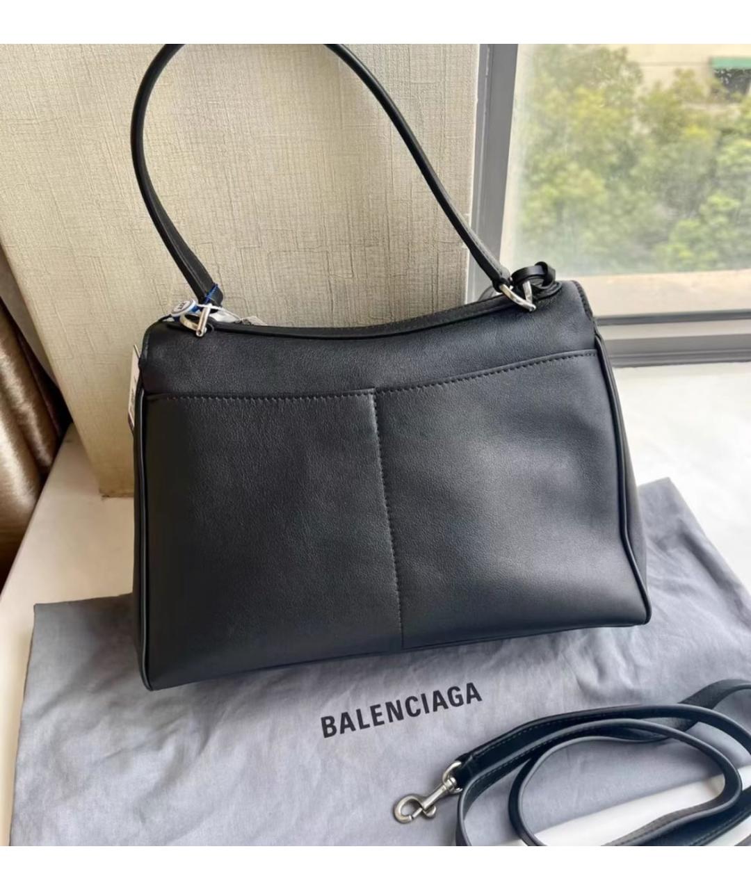 BALENCIAGA Черная кожаная сумка через плечо, фото 3