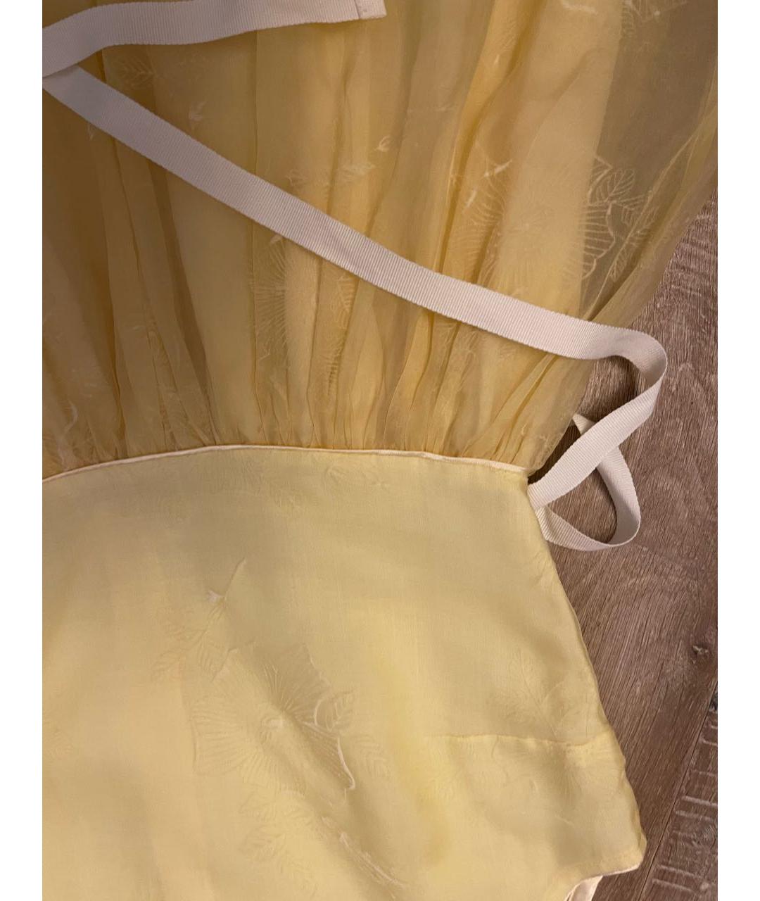 RED VALENTINO Желтое шелковое коктейльное платье, фото 4