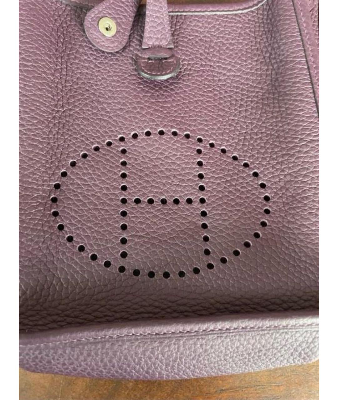 HERMES Фиолетовая кожаная сумка через плечо, фото 4