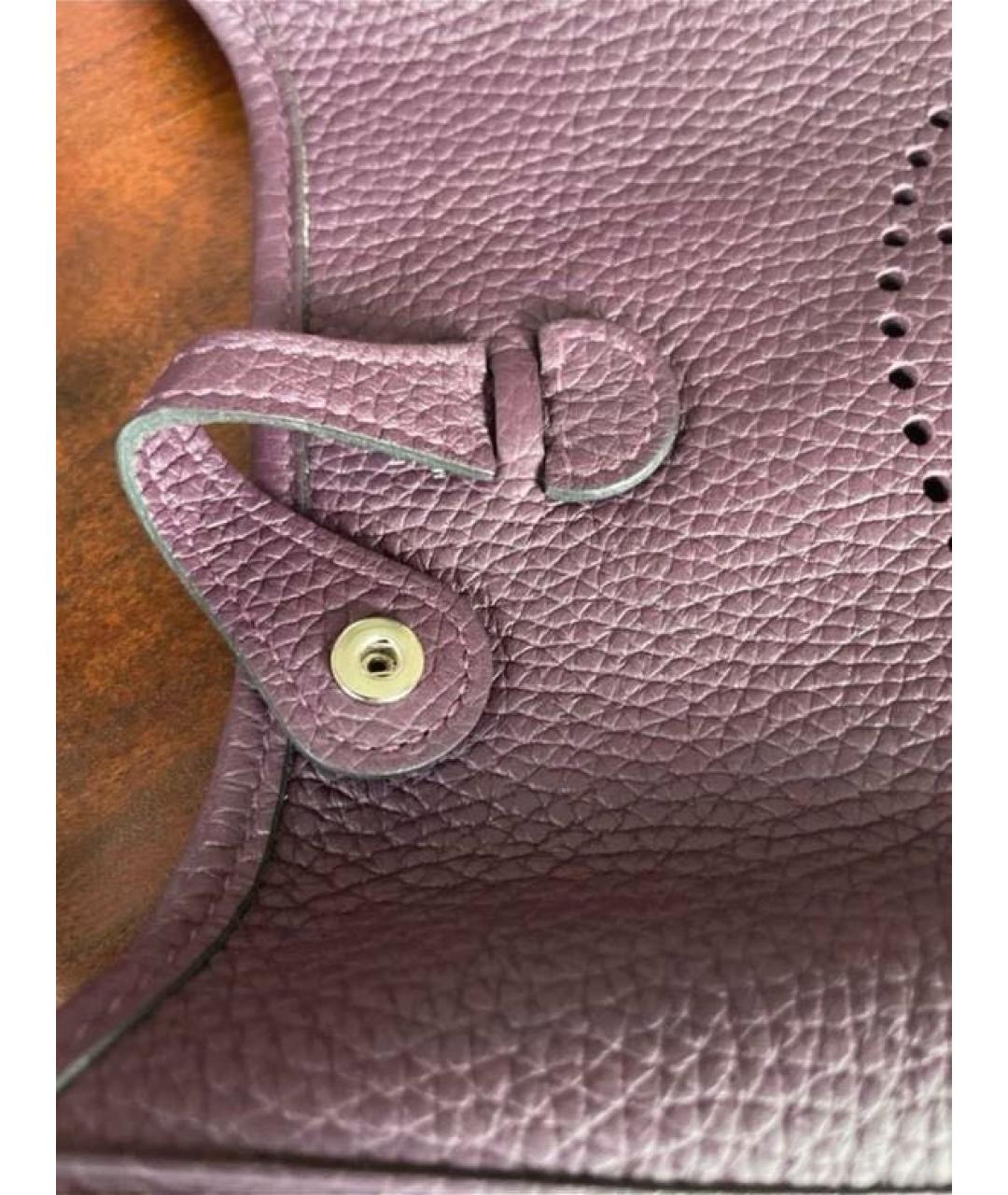 HERMES Фиолетовая кожаная сумка через плечо, фото 7