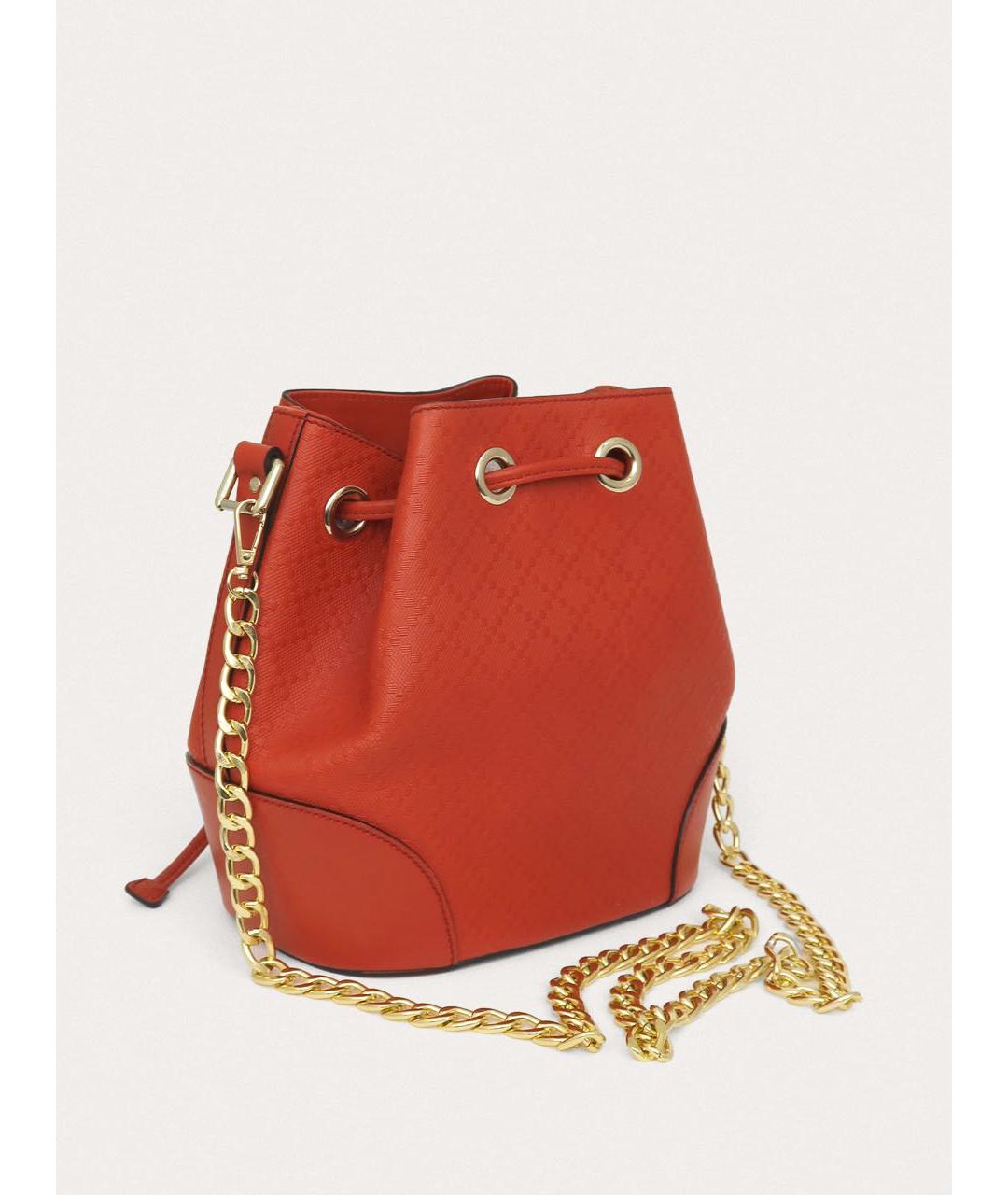 GUCCI Оранжевая кожаная сумка через плечо, фото 3