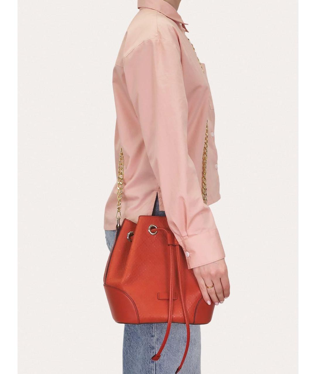 GUCCI Оранжевая кожаная сумка через плечо, фото 8