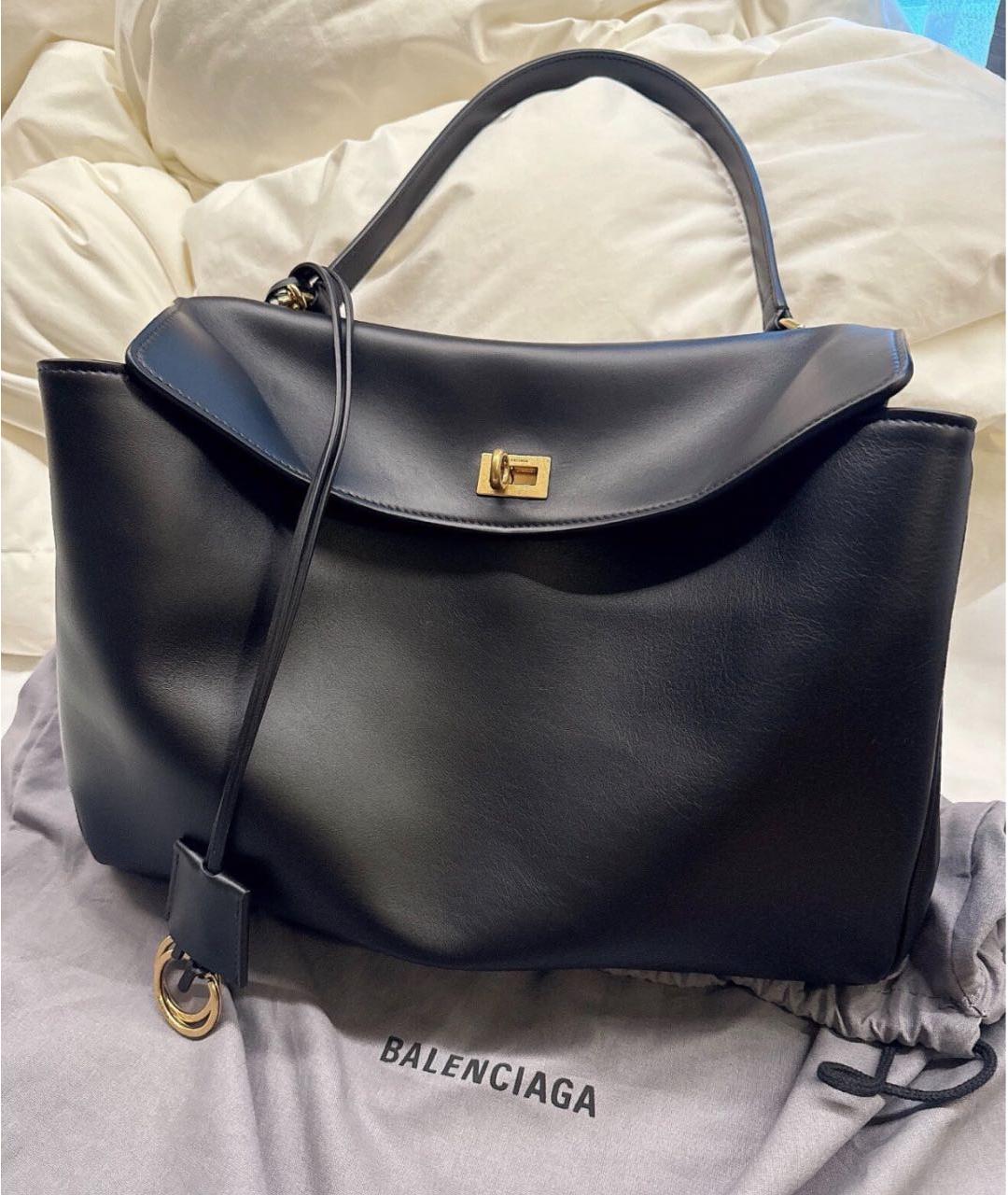 BALENCIAGA Черная кожаная сумка через плечо, фото 2