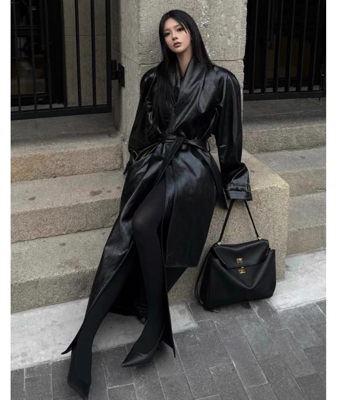 BALENCIAGA Черная кожаная сумка через плечо, фото 3