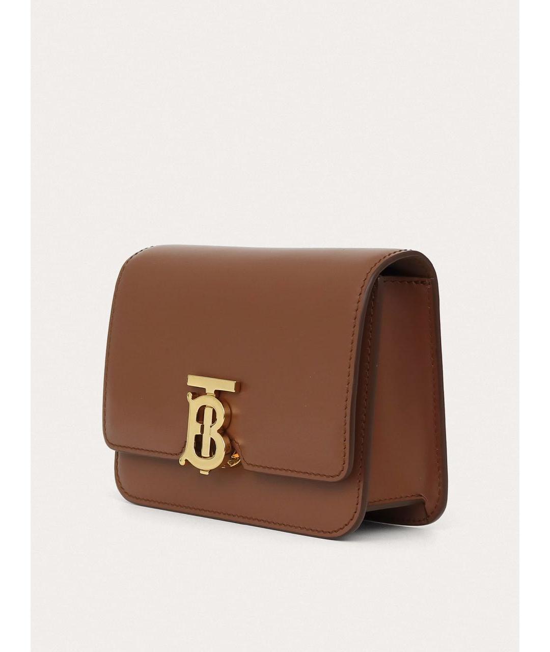 BURBERRY Коричневая кожаная поясная сумка, фото 2