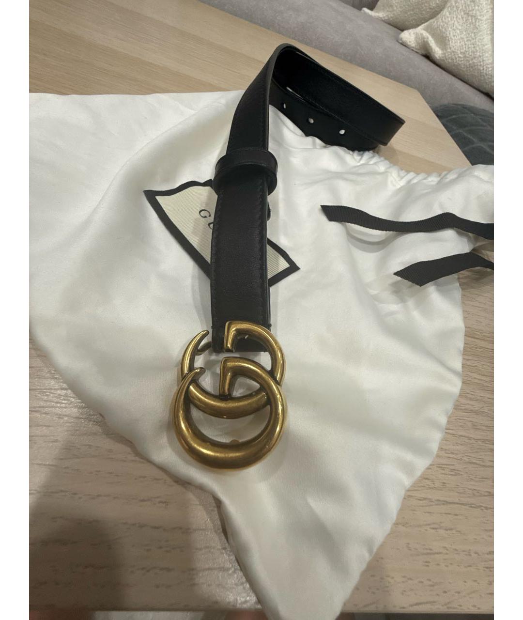 GUCCI Черный кожаный ремень, фото 2