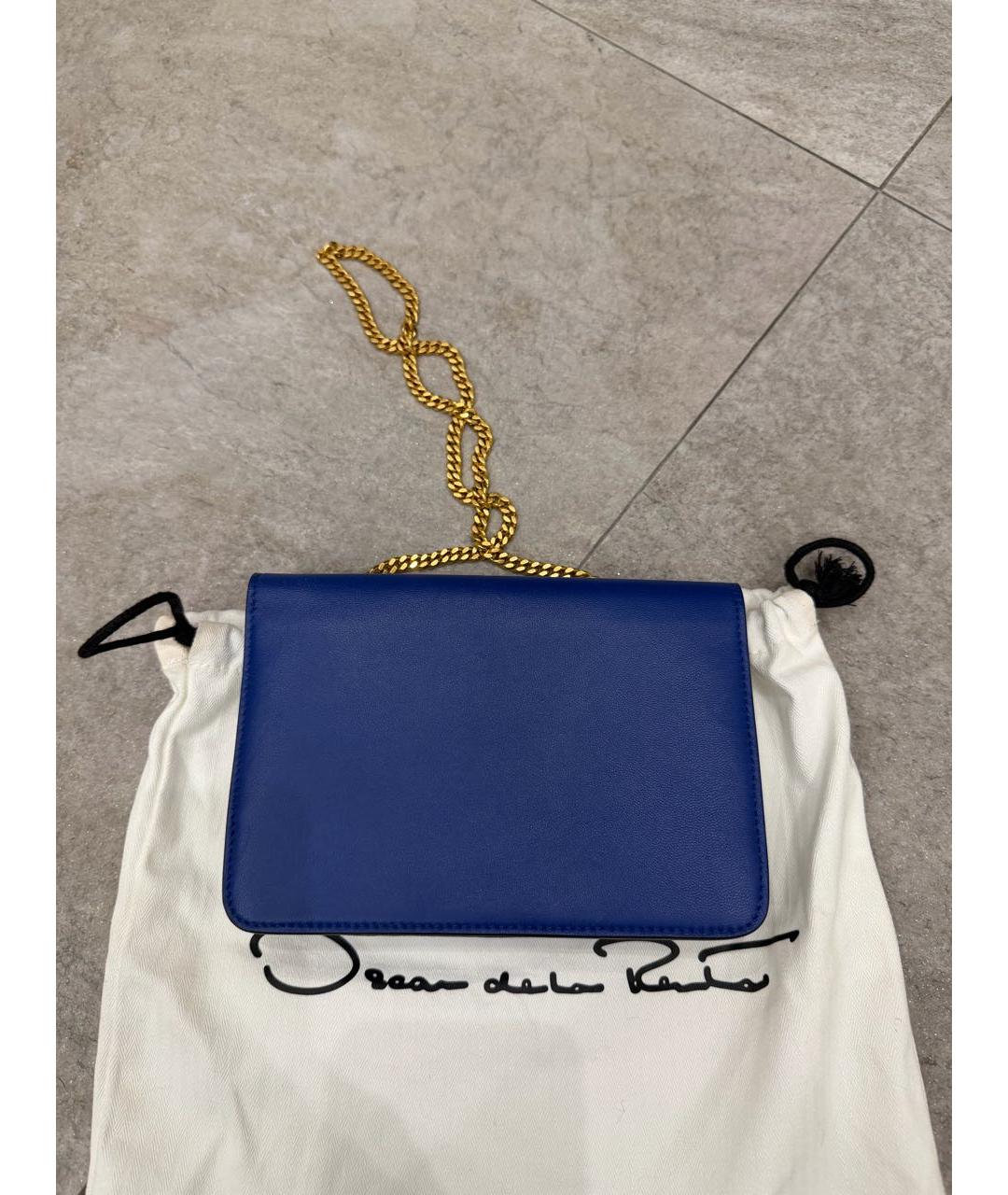OSCAR DE LA RENTA Синяя кожаная сумка через плечо, фото 2