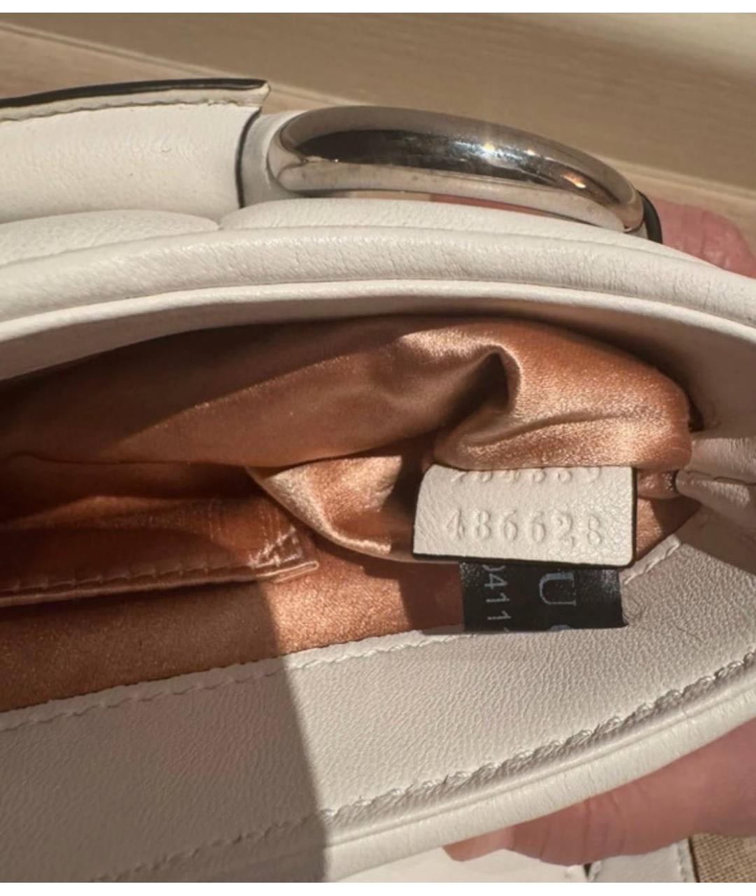 GUCCI Белая кожаная сумка через плечо, фото 8