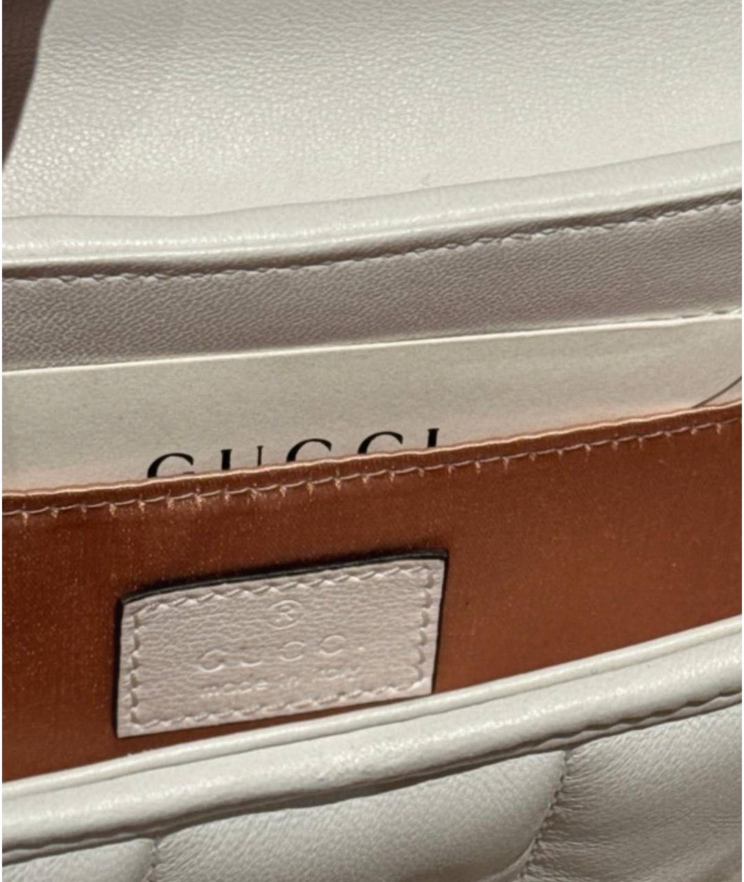 GUCCI Белая кожаная сумка через плечо, фото 7