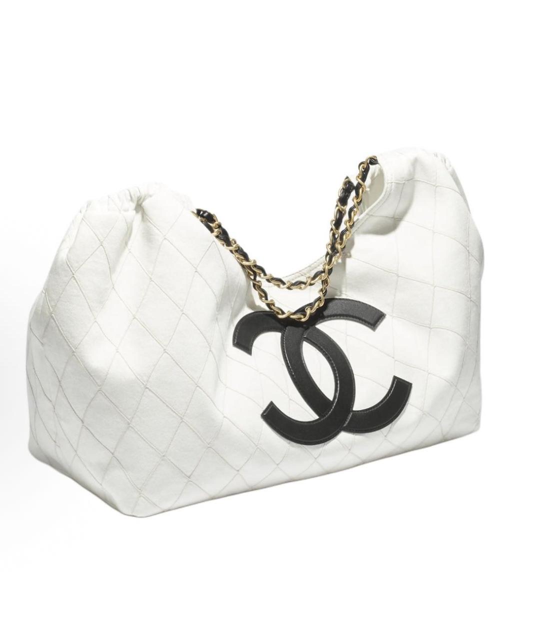 CHANEL Белая деним сумка тоут, фото 2