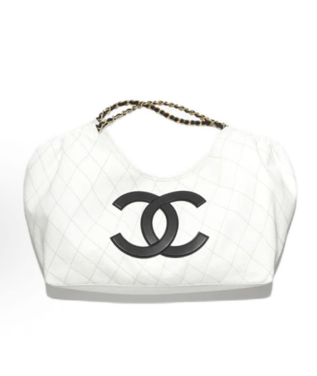CHANEL Белая деним сумка тоут, фото 9