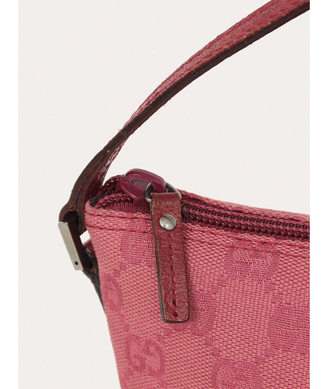 GUCCI Розовая тканевая сумка с короткими ручками, фото 7