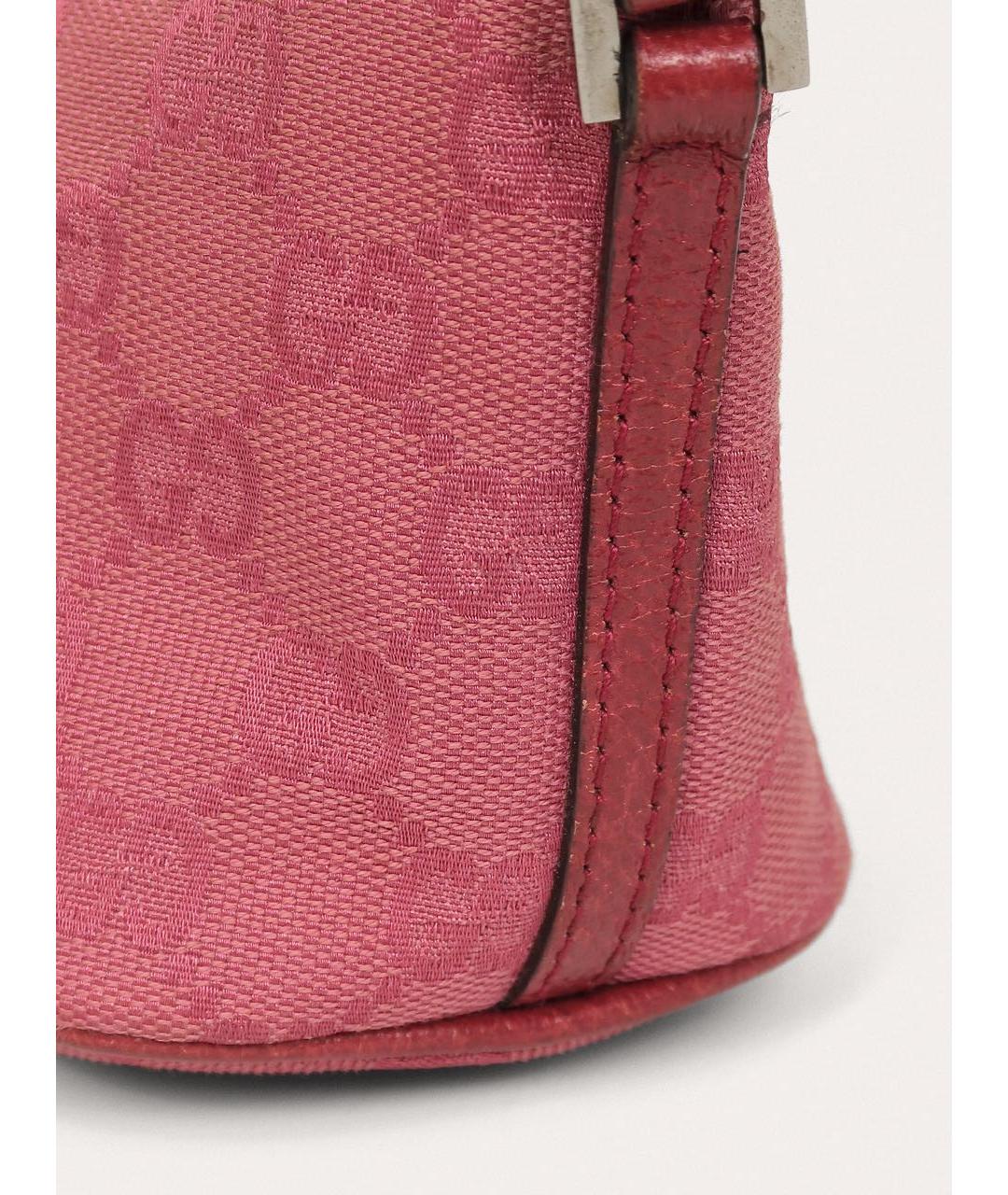 GUCCI Розовая тканевая сумка с короткими ручками, фото 6