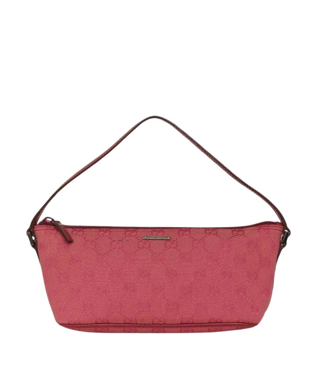 GUCCI Розовая тканевая сумка с короткими ручками, фото 1