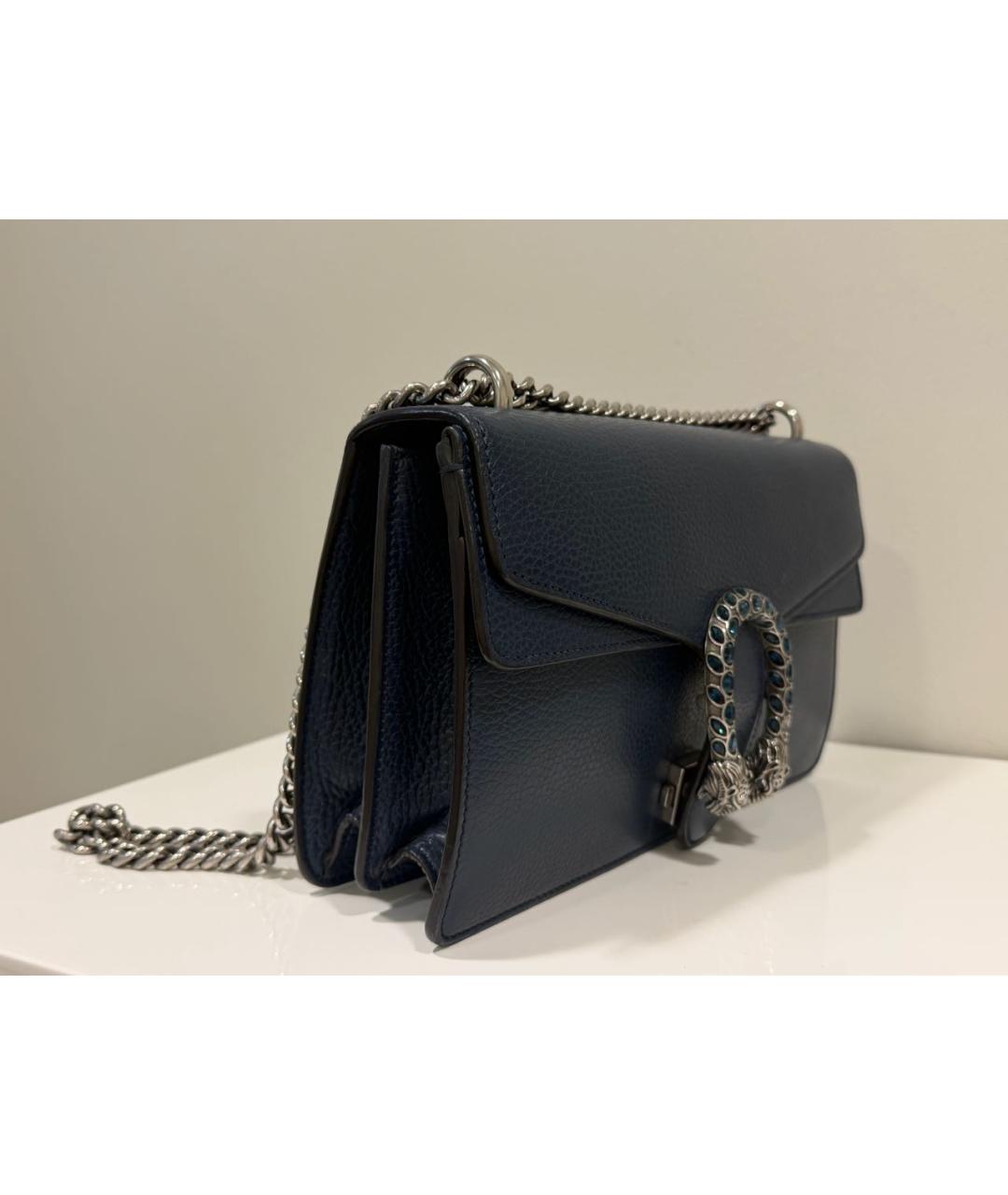 GUCCI Темно-синяя кожаная сумка через плечо, фото 2