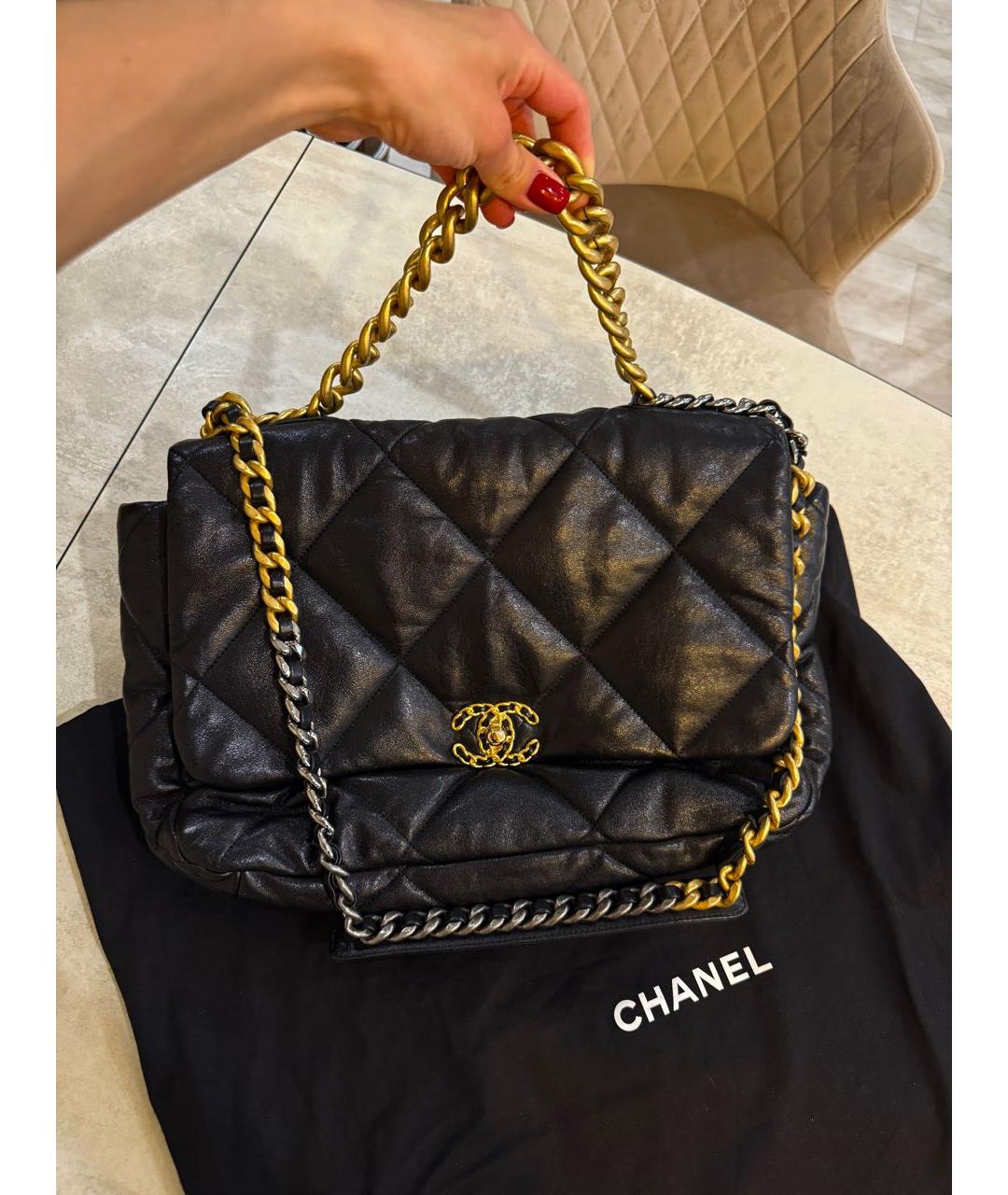 CHANEL Черная кожаная сумка через плечо, фото 2