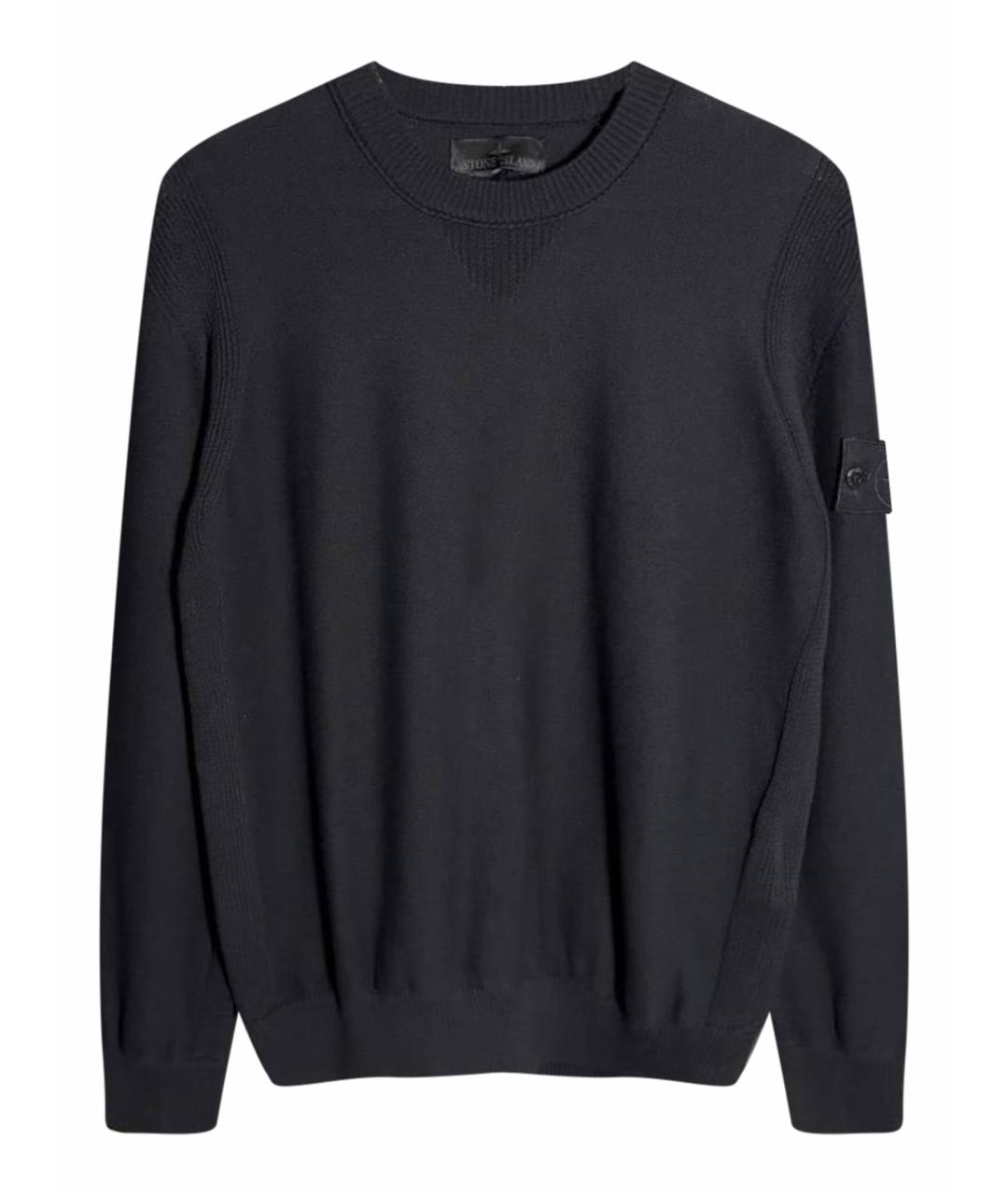 STONE ISLAND Черный хлопковый джемпер / свитер, фото 1