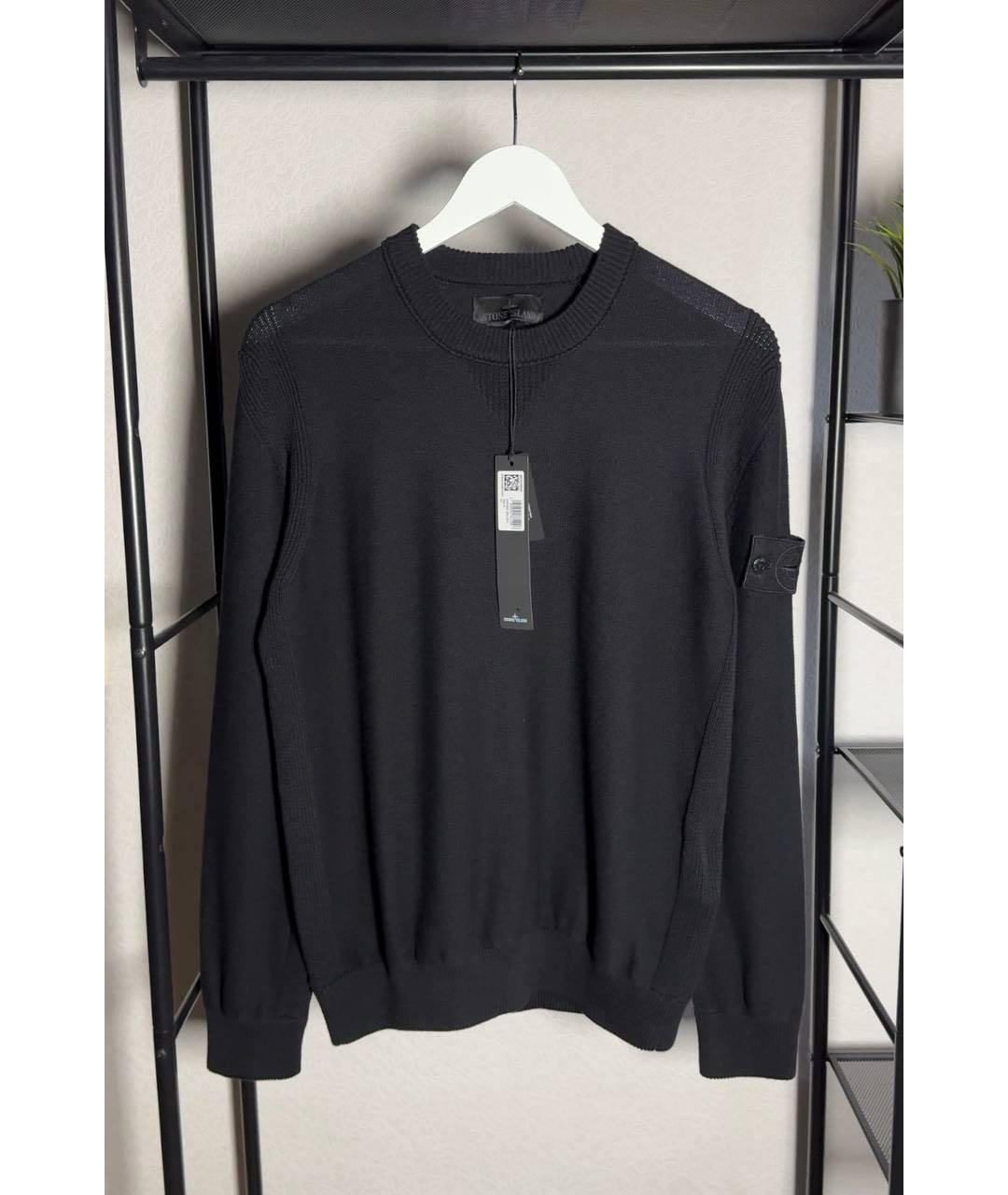 STONE ISLAND Черный хлопковый джемпер / свитер, фото 5