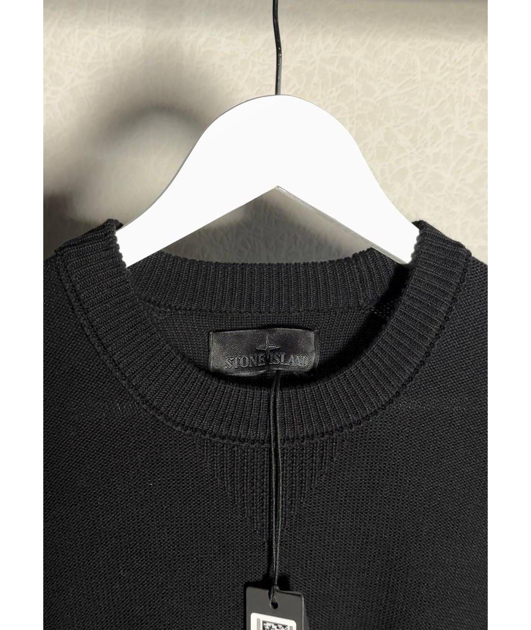 STONE ISLAND Черный хлопковый джемпер / свитер, фото 2