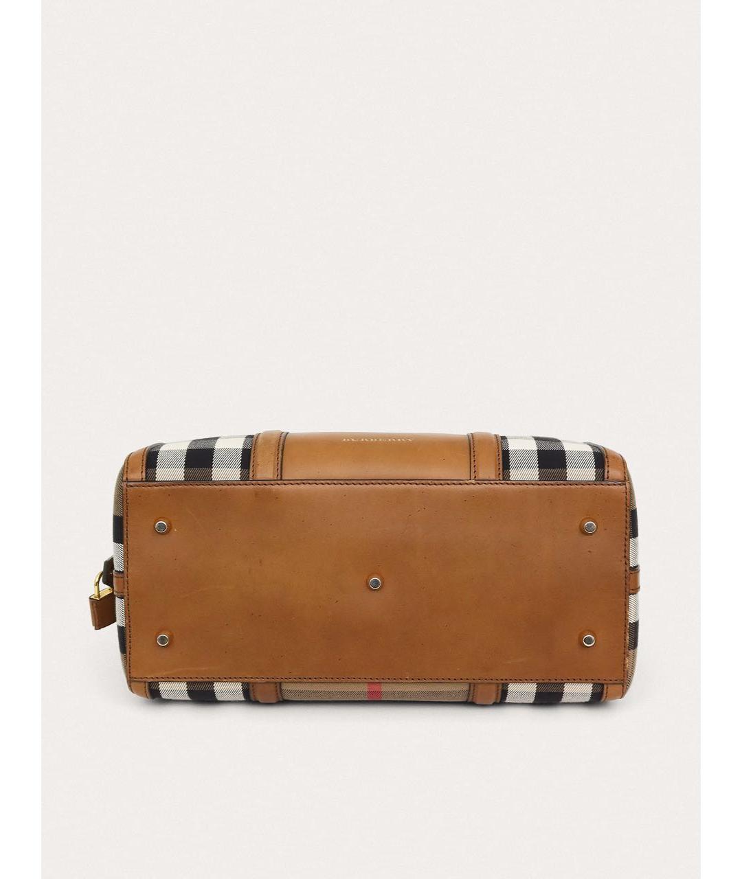 BURBERRY Коричневая кожаная сумка с короткими ручками, фото 4
