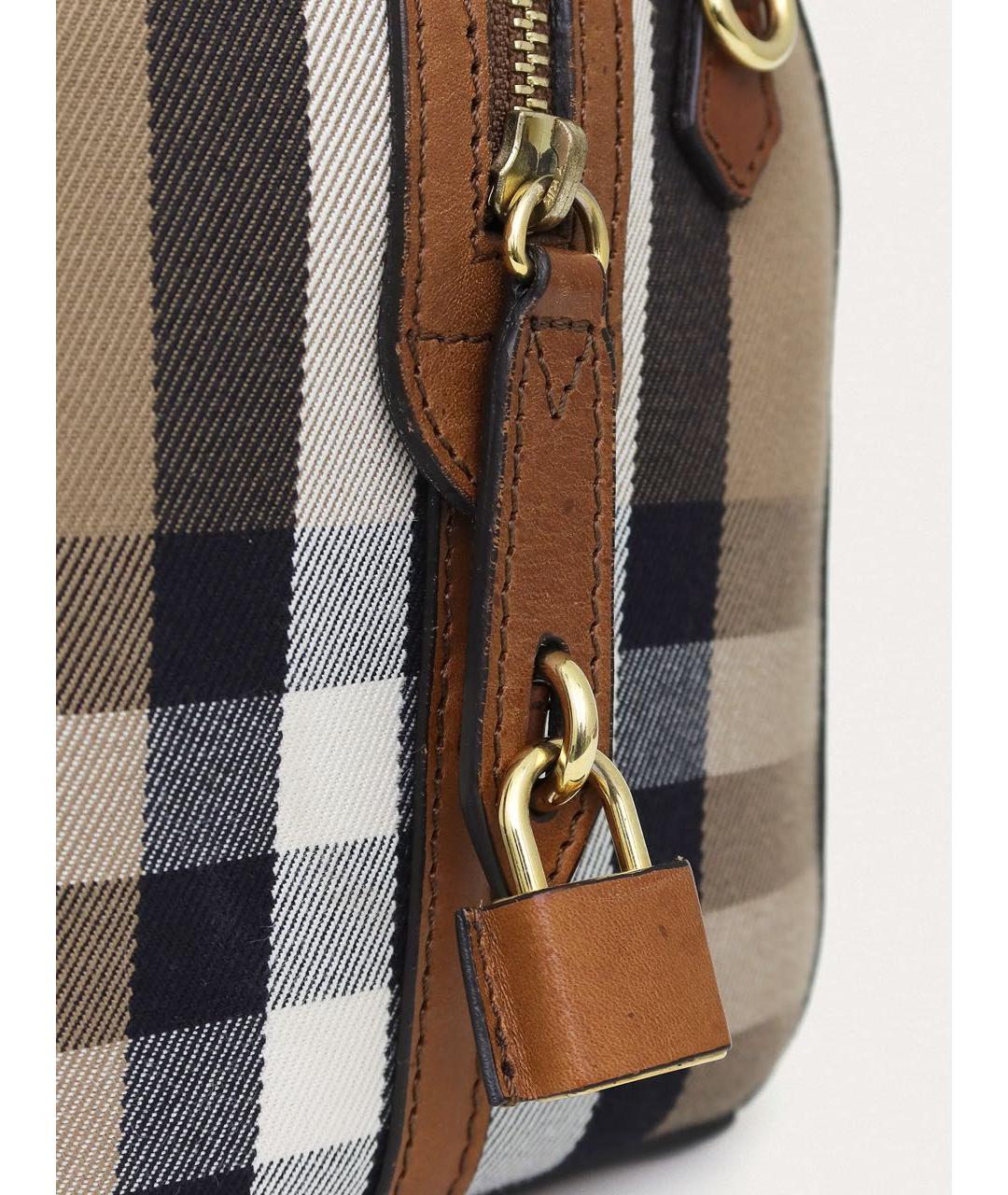 BURBERRY Коричневая кожаная сумка с короткими ручками, фото 7