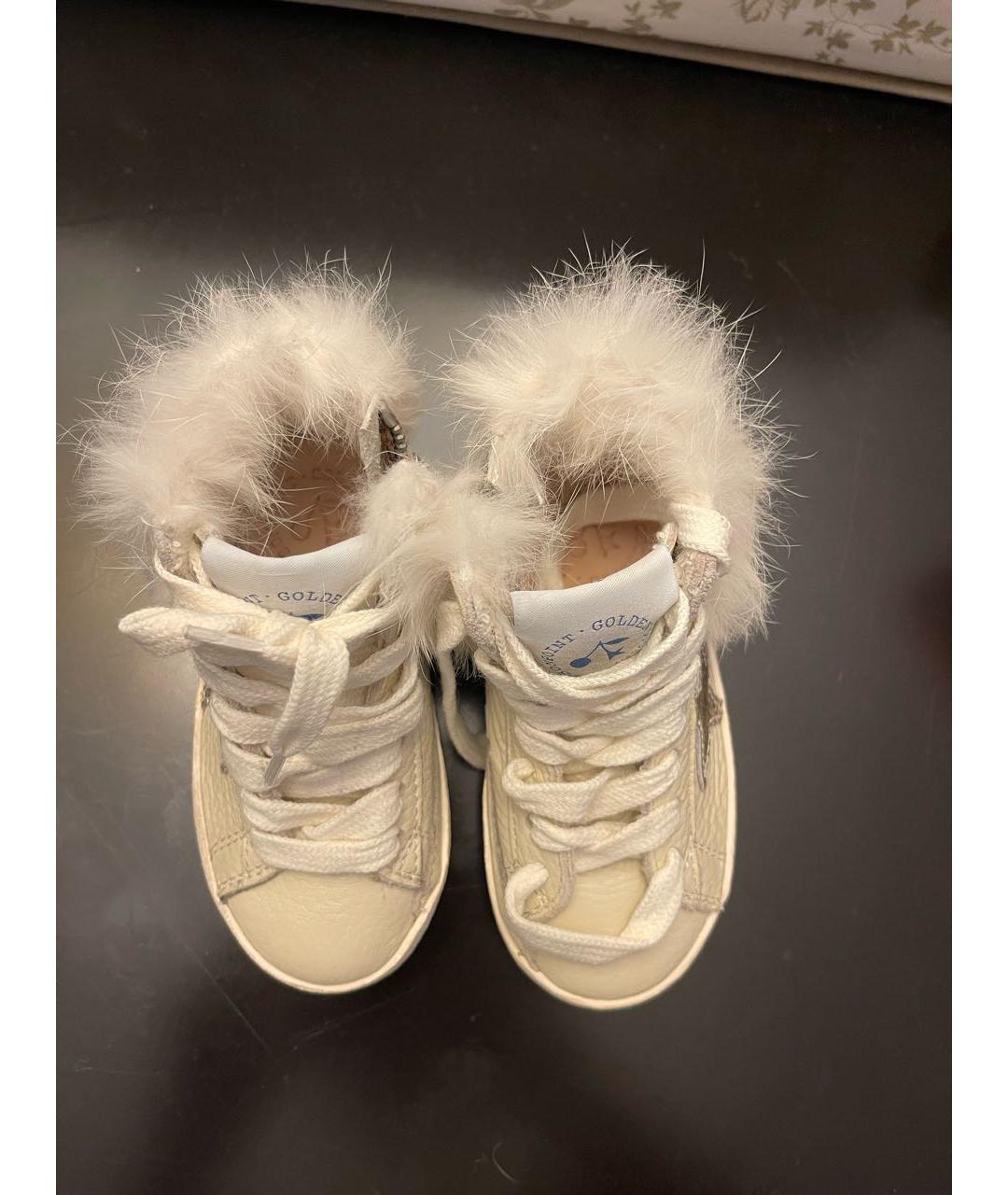 GOLDEN GOOSE DELUXE BRAND Бежевые кожаные кеды, фото 2