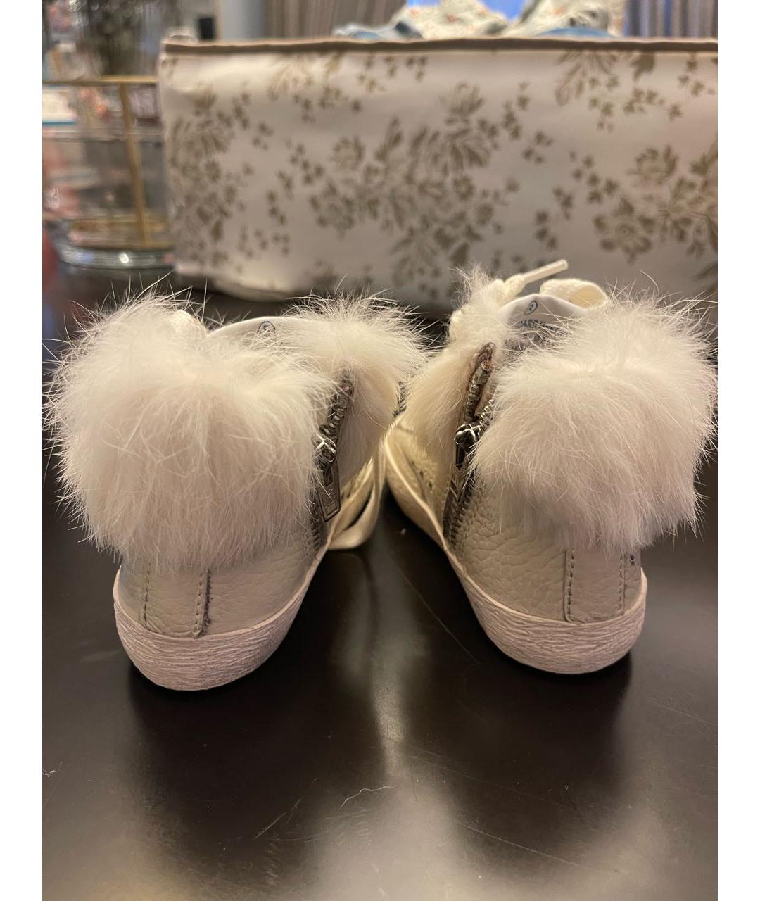 GOLDEN GOOSE DELUXE BRAND Бежевые кожаные кеды, фото 4