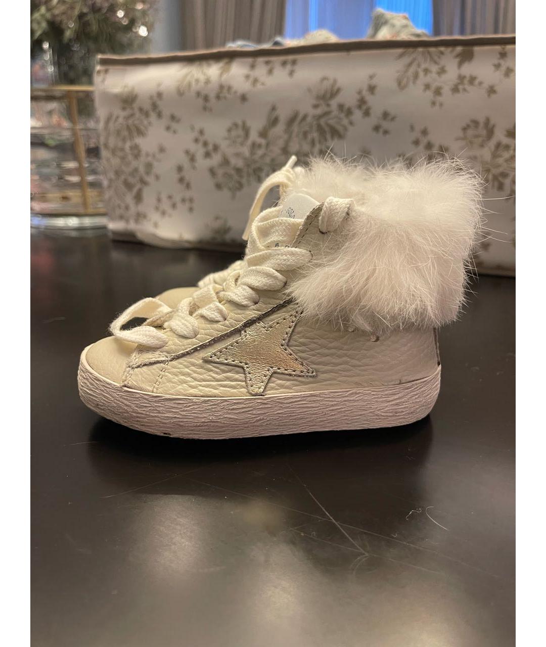 GOLDEN GOOSE DELUXE BRAND Бежевые кожаные кеды, фото 6