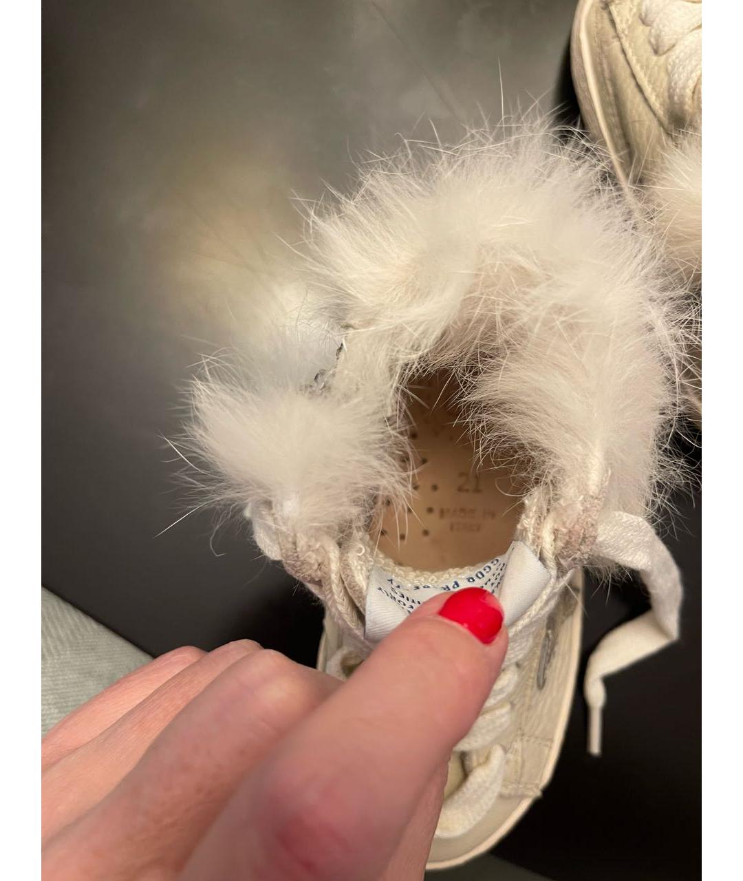 GOLDEN GOOSE DELUXE BRAND Бежевые кожаные кеды, фото 5