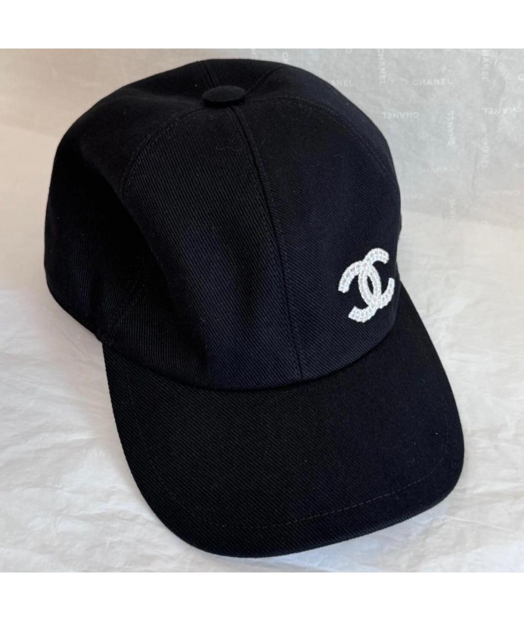 CHANEL Черная хлопковая кепка, фото 3