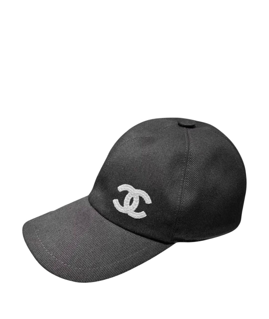 CHANEL Черная хлопковая кепка, фото 1
