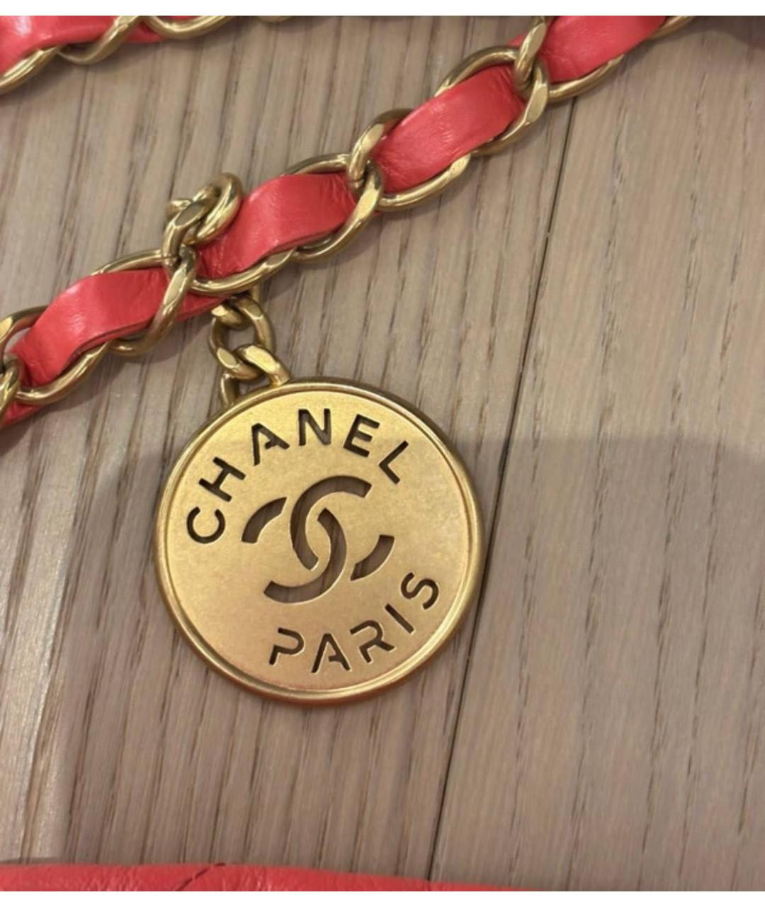 CHANEL Красная кожаная сумка через плечо, фото 3
