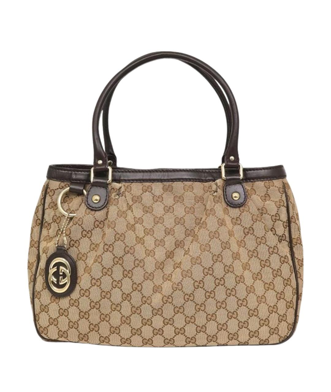 GUCCI Бежевая тканевая сумка через плечо, фото 1