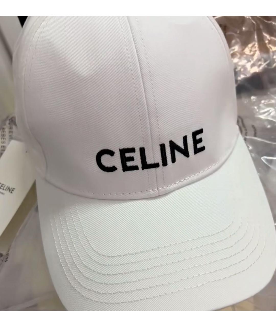 CELINE Белая хлопковая кепка, фото 7