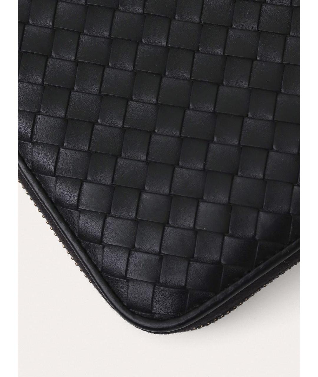 BOTTEGA VENETA Черный кожаный кошелек, фото 6