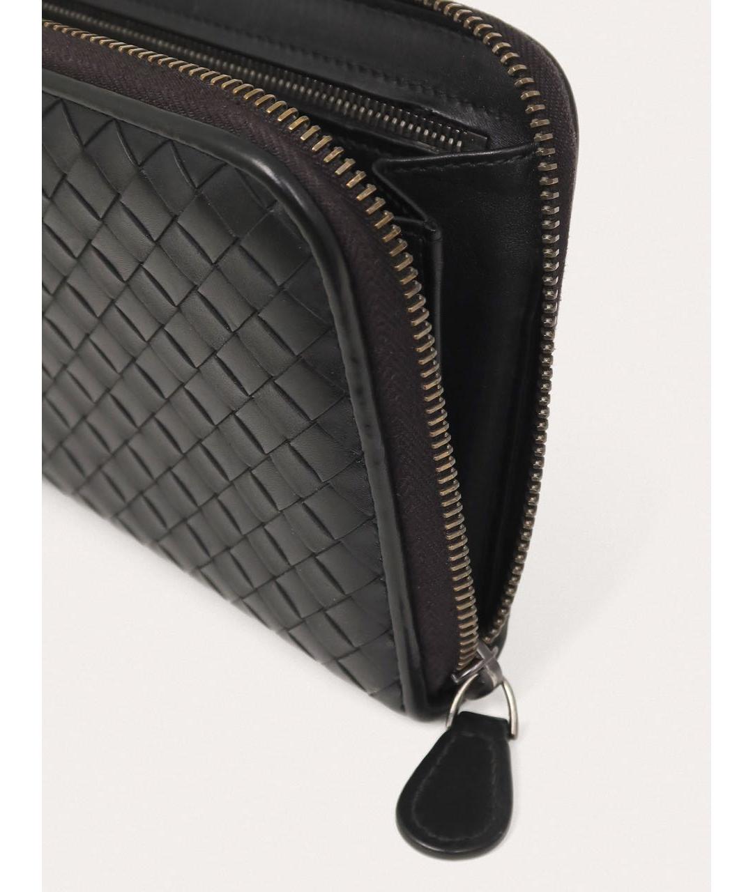 BOTTEGA VENETA Черный кожаный кошелек, фото 7