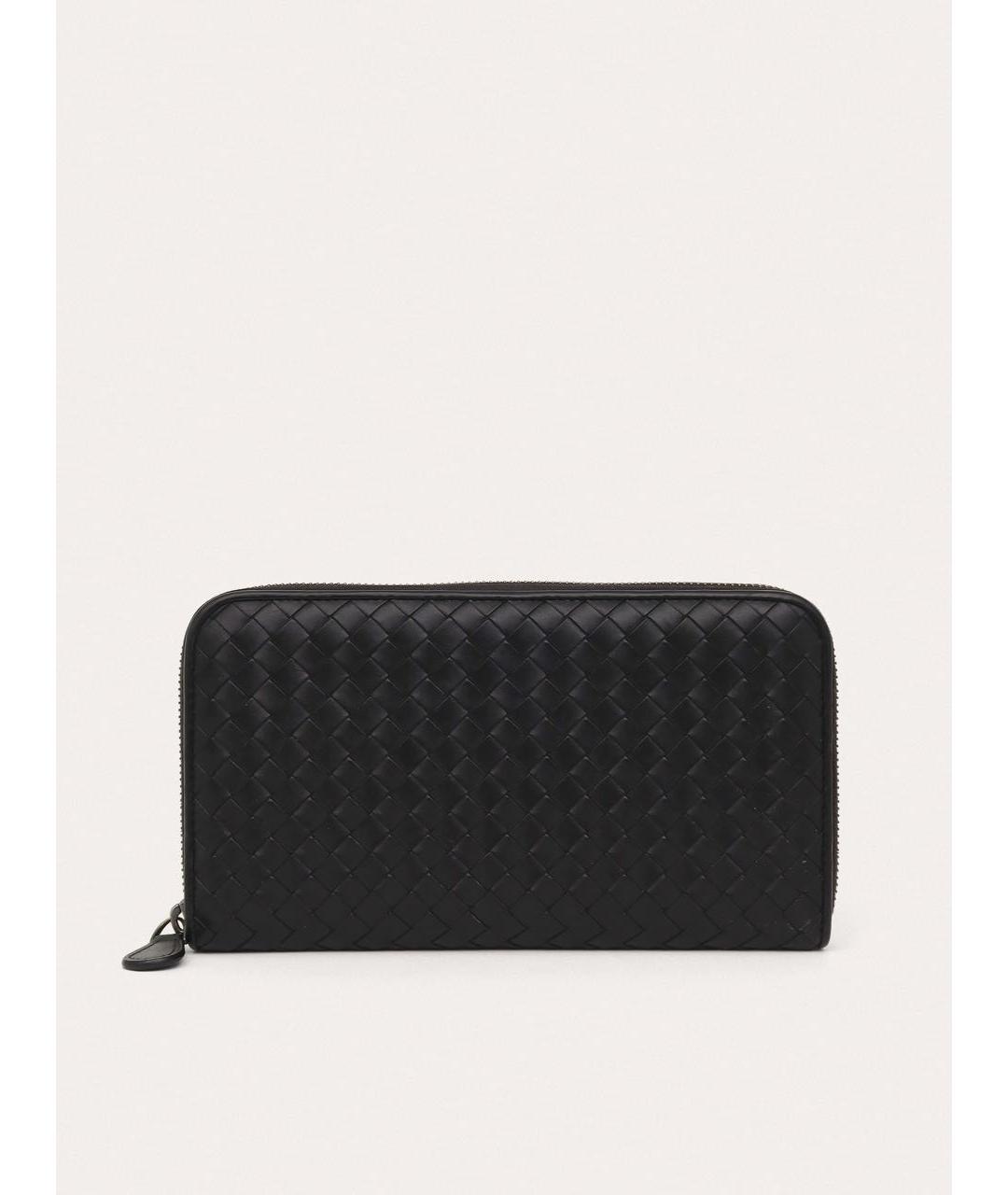BOTTEGA VENETA Черный кожаный кошелек, фото 9