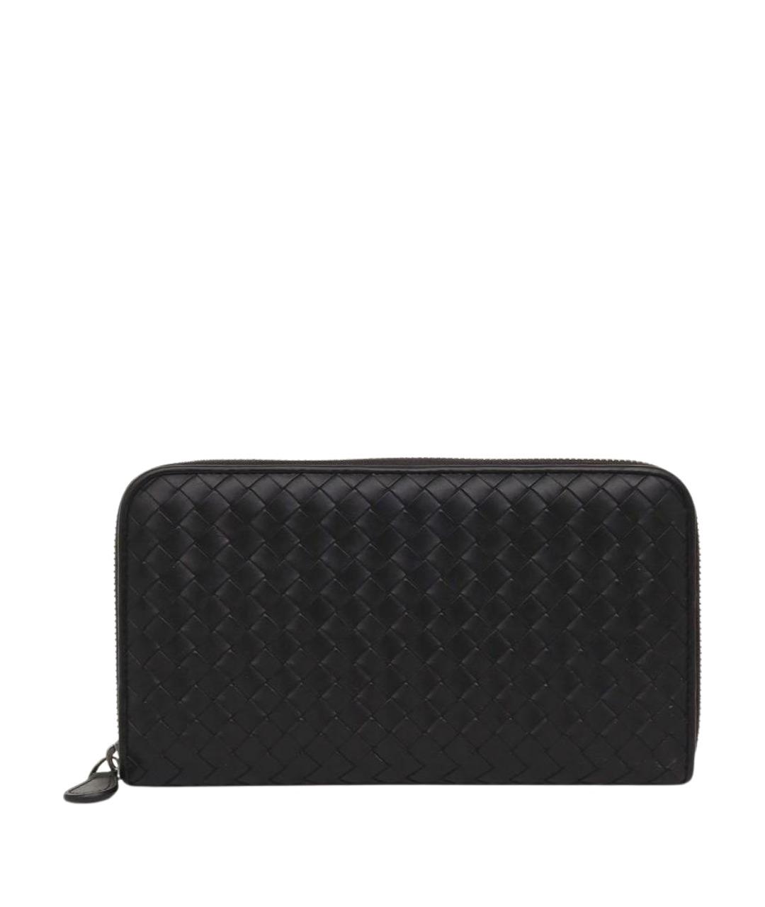 BOTTEGA VENETA Черный кожаный кошелек, фото 1