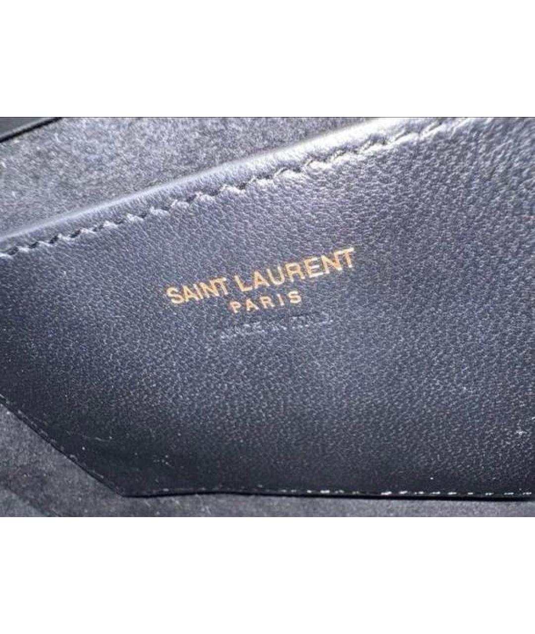 SAINT LAURENT Черная кожаная сумка через плечо, фото 5