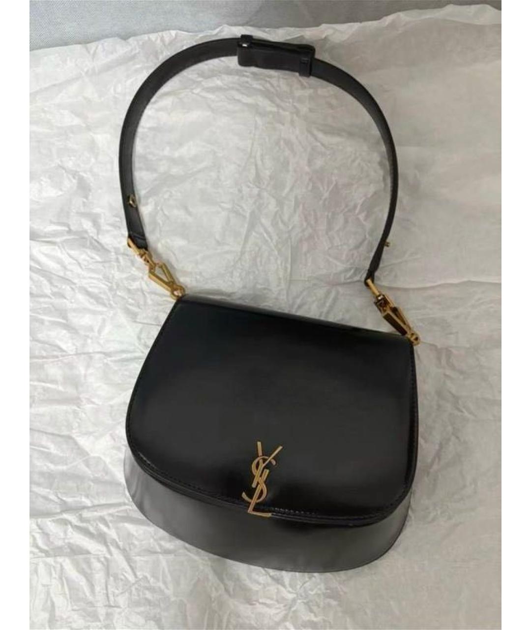 SAINT LAURENT Черная кожаная сумка через плечо, фото 3