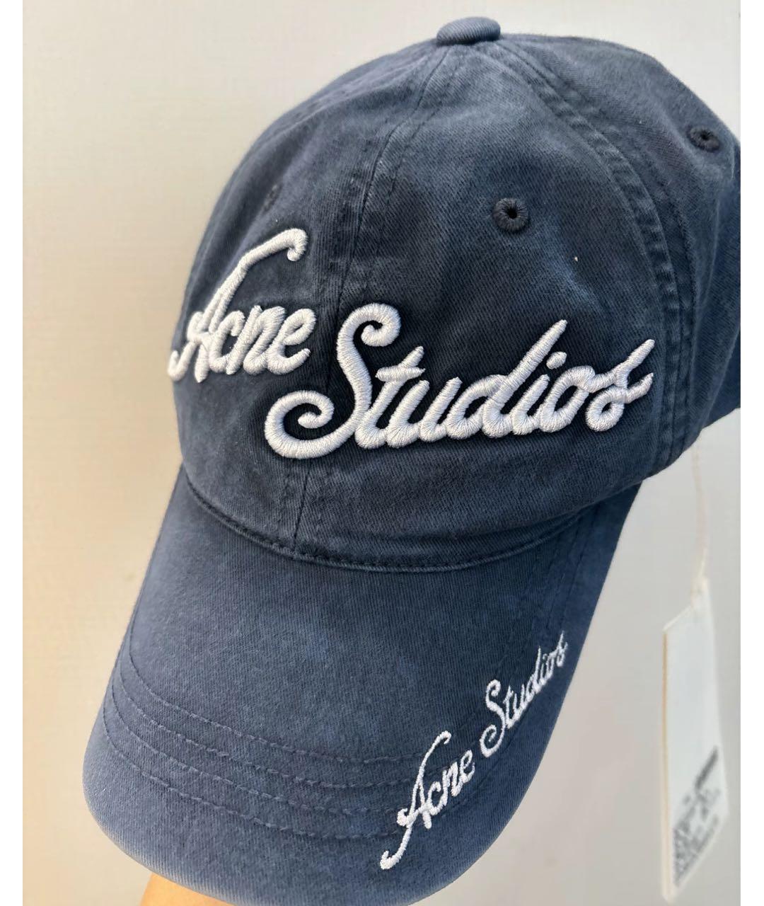ACNE STUDIOS Синяя хлопковая кепка, фото 4