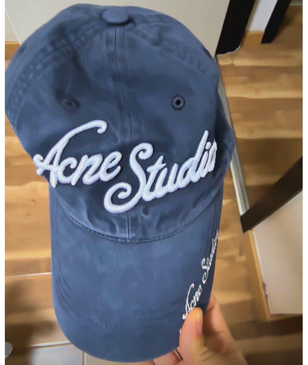 ACNE STUDIOS Синяя хлопковая кепка, фото 3