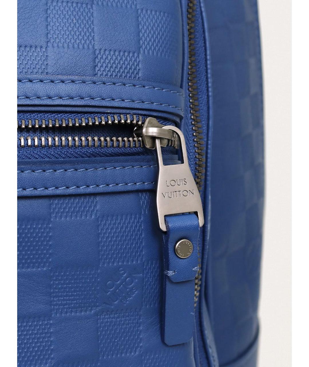 LOUIS VUITTON Синий кожаный рюкзак, фото 7