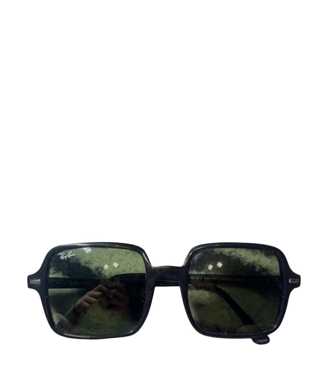 RAY BAN Черные пластиковые солнцезащитные очки, фото 1