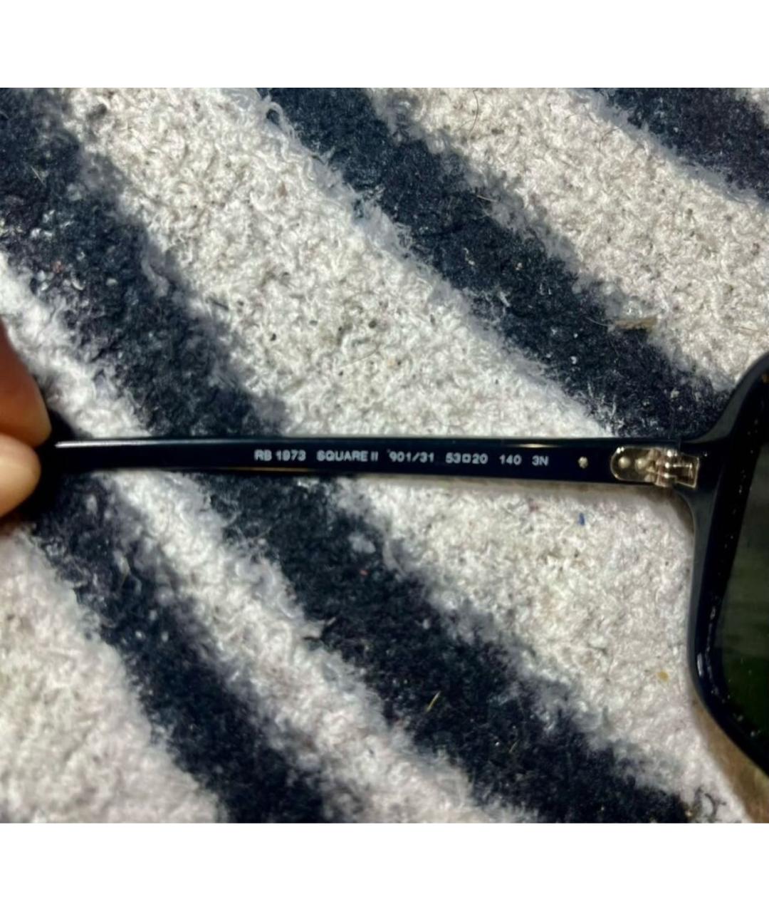 RAY BAN Черные пластиковые солнцезащитные очки, фото 6