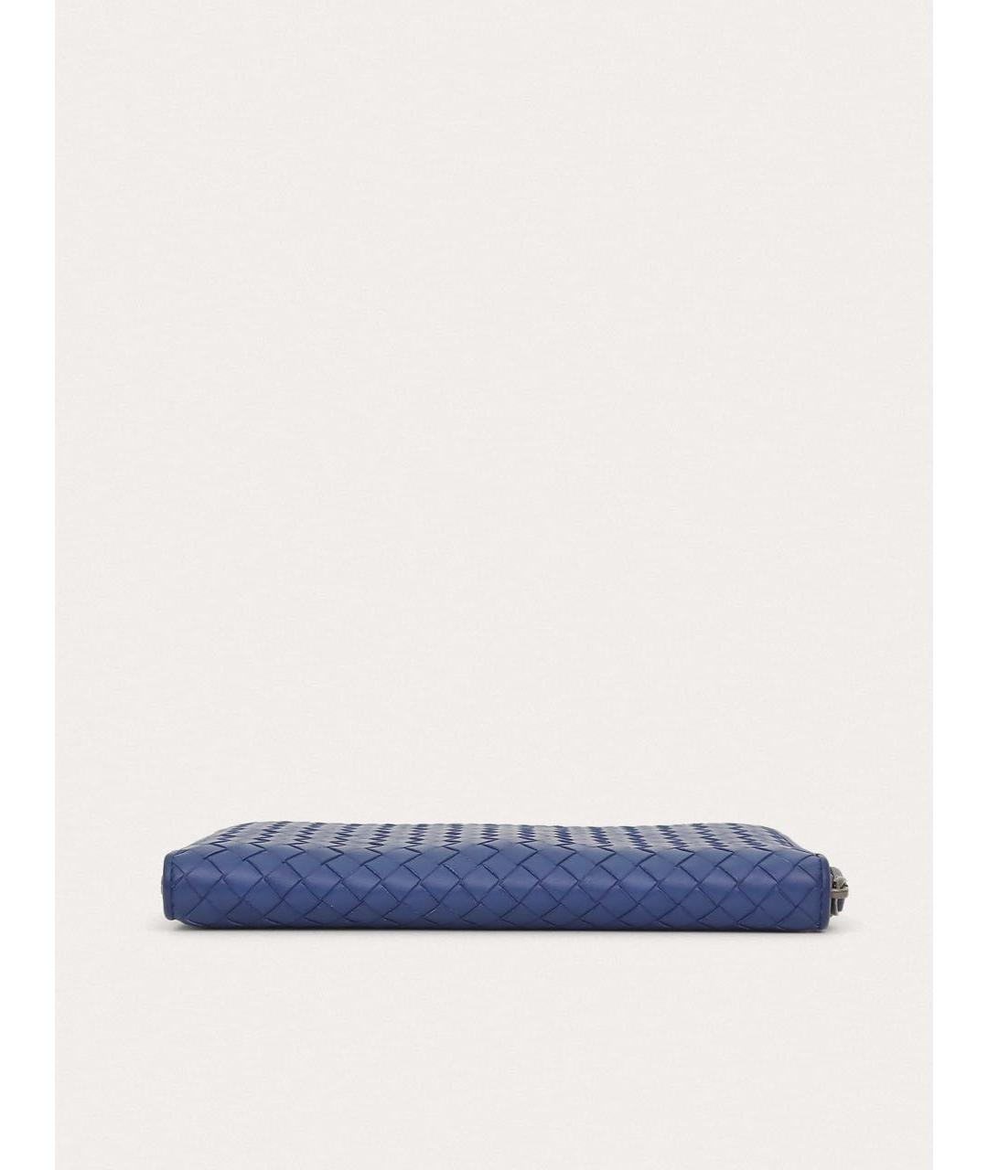 BOTTEGA VENETA Синий кожаный кошелек, фото 4