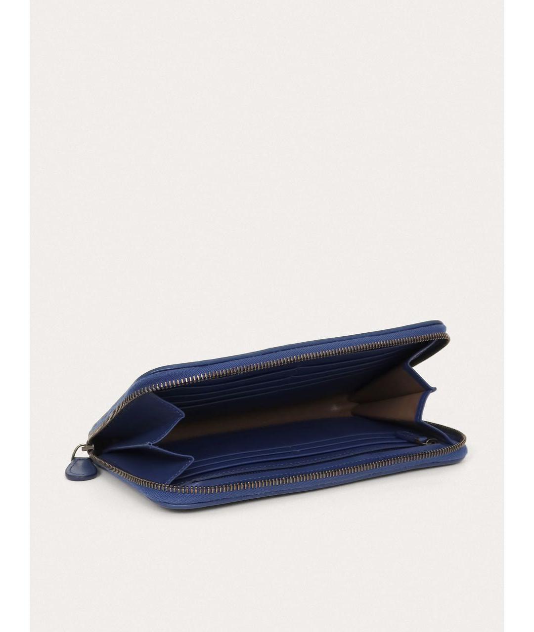 BOTTEGA VENETA Синий кожаный кошелек, фото 3