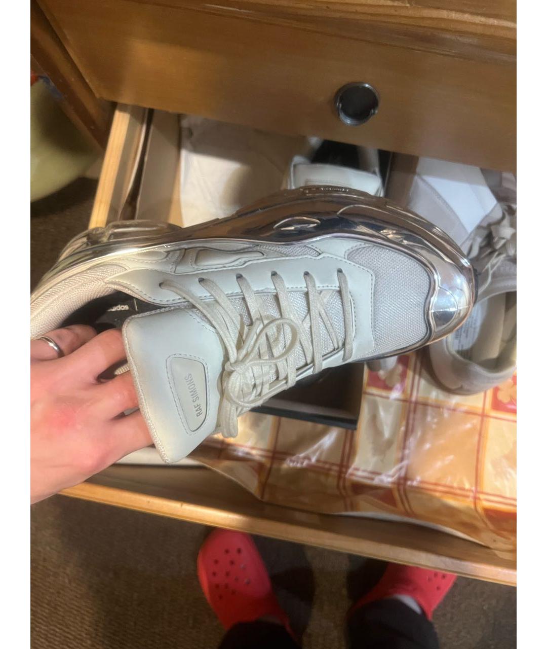 ADIDAS X RAF SIMONS Белые кожаные низкие кроссовки / кеды, фото 5