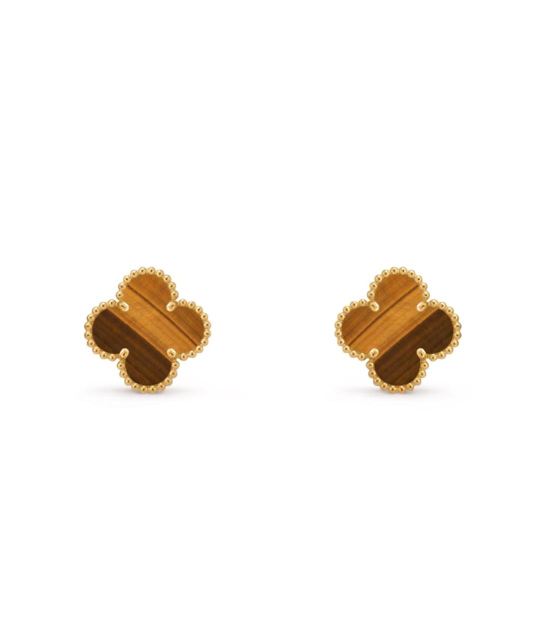 VAN CLEEF & ARPELS Коричневые серьги из желтого золота, фото 1